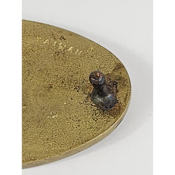 Belt Buckle Solid Brass Oval Engraved 3 1/2" I Never Get Lost" Accessories Vtg - Picture 6 of 9